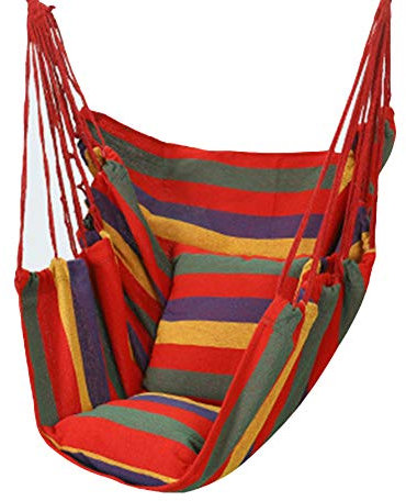 Hängesessel mit 2 Kissen, Bis 200Kg Belastbar, Hängesitz Hängestuhl 1 Person Hängematte Hängeschaukel Bunt 130x100cm