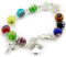 Fatima Store Bracciale Angel Guardia con 10 sfere in vetro Murano da 8 mm. Croce, Angelito e Borsa di Cotone con Immagini della Vergine Maria. Bracciale Rosario Decenario Angelo Guardia, Ajustable,