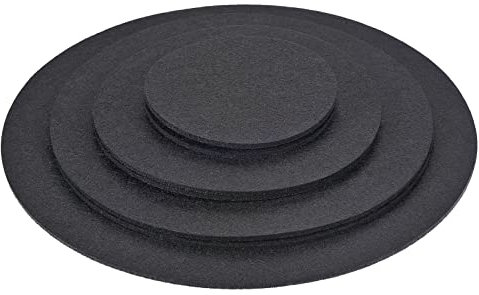 sourcing map Set 8in1 Pflanze Untersetzer 4 6 8 10 Wasserdicht Runde Filzmatte Schwarz