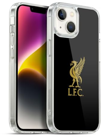 Head Case Designs Officially Licensed Liverpool Football Club Gold Logo On Black Liver Bird Soft Gel Case Compatible With Apple iPhone 14