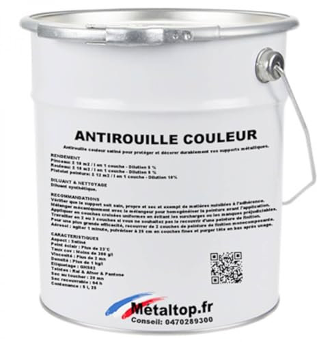 Metaltop - Antirouille Couleur - Brun gris - RAL 8019 - Pot 5 L