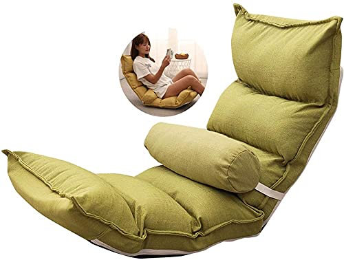 PURRL Lazy Sofa Stuhl Bodenstuhl Hochlehner 2er Set Liege Lazy Sofa Gepolstert Faltbar Bodensitz Wohnzimmer Baony (Grün) Little Surprise