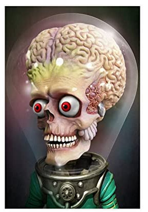Sci-Fi HEDZ – Martian – Mars-Attacken-Poster, Leinwand-Poster, Wandkunst, Dekordruck, Bild für Wohnzimmer, Schlafzimmer, Dekoration, ungerahmt, 30 x 45 cm
