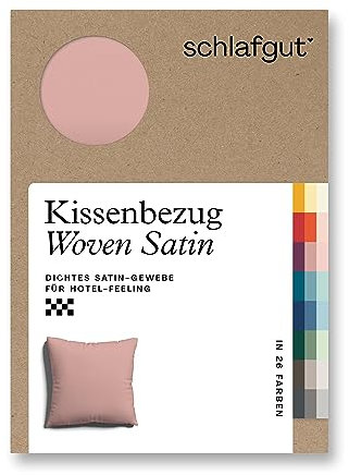 schlafgut Woven Satin Kissenbezug 80x80 cm Purple Mid Uni in Premium Hotelqualität, Kopfkissenbezug einzeln mit 100% weicher Baumwolle