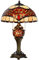 Bieye L30802 Baroque Tiffany Style Stained Glass Table Lamp Lighted Base for Living Room Bedside Home Decoration
