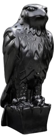 KUKUUU Kunststatue für Geschenke, Sammelfiguren, 1 Stück, Malteserfalke, Statue, Regal-Dekorationen, schwarzes Harz, der Malteser Falke Replik aus dem Film, Requisite, handgefertigte Harzskulptur