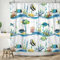ASDCXZ Rideau de Douche Poisson 240x180 cm, Monde sous-Marin Mignon Bleu Jaune Noir Poisson Corail Vague Lavables Textile Rideau de Bain imperméable pour Baignoire avec 12 Crochets