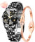 OLEVS Damenuhr Diamant Analog Quarz Uhren Damen Edelstahl Wasserdicht Leuchtend Modisch Elegantes Kleid Armbanduhr Armreif Geschenk Set