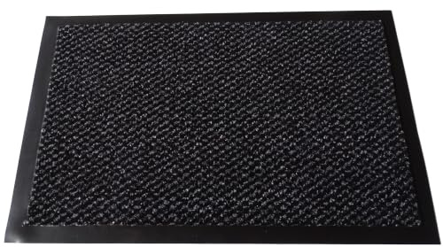 MERTEX Zeitlose Schmutzfangmatte Türmatte Sauberlauf Schmutzmatte Fußabstreifer für Flur Eingangsbereich Haustür innen und außen (Dark, ca. 40 x 60 cm)