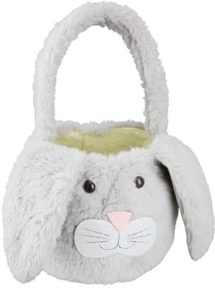 Hase Plüschi Osternes Ostertasche Osterkorb Kinder mit Henkel, Osterkörbchen Osterhasen, Osternester zum Befüllen, Osternest Basteln Hase, Körbchen Ostern