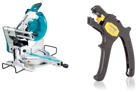 Makita LS1219L Kapp- und Gehrungssäge 305 mm & JOKARI 20050 Abisolierzange Super 4 plus, Schwarz, 1 Stück