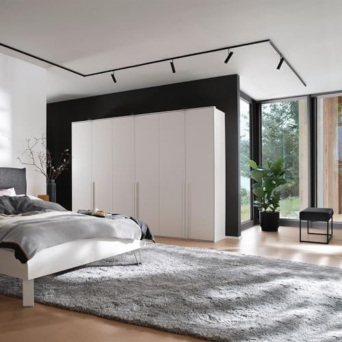 Schöner Wohnen Kollektion Hochwertiger Teppich Wohnzimmer, Schlafzimmer - Hochflorteppich Uni - Moderne Flachgewebe weich - einfarbige Designs - Teppich Silber 67 x 130 cm