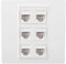 CAT6 Ethernet Faceplate 6 Port Cat 6 Female to Female Ethernet Socket Wall Plate for Cat6 6a 5 5e Ethernet Devices Networking Socket Box