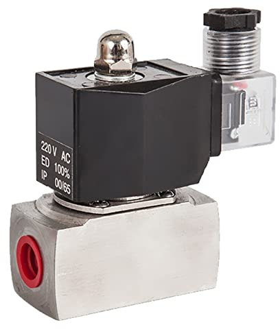 Électrovanne à acide antiseptique à piston, vannes à 2 voies en acier inoxydable normalement fermées for eau, liquide, huile, gaz, vapeur, 150 C 1 pièce(DC 12V,0.75 Inch)