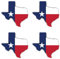 Aufkleber: 75 mm, 4 Stück - Silhouette Flagge/Flap-Map - Vereinigte Staaten - Texas - US - TX - für Auto, Laptop und mehr