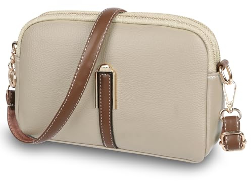 Crossbody Bag for Women,Leather Cross Body Bag Ladies Girls Small Handbags,Waterproof Phone Bag with Adjustable Wide Strap,Shoulder Bag with Zip for Women Lady Girl Shopping Travel Daily Use,Apricot