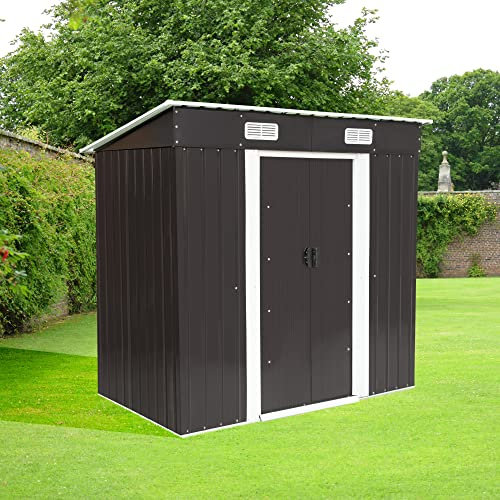 Metal Garden Shed by Garden Universe 6' x 4' Storage Anthracite Grey FREE Base Frame GSP6-4AN-Amz