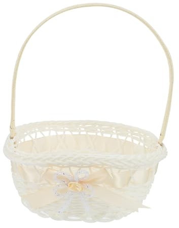 Amosfun 2st Geflochtener Blumenkorb Handgefertigter Pflanzkorb Aus Weidengeflecht Geschenkkörbe Zur Hochzeit Eierschale Osterkorb Körbe Für Pflanzen Im Innenbereich Mini Plastik Weiß