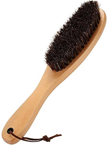 Kleiderbürste Fusselbürste Kleiderbürste mit weichem Rosshaar und Holzgriff für Mäntel, Herrenanzüge, Schuhe, Jacken, Möbel, Automatten und Tierhaare, 1er-Pack