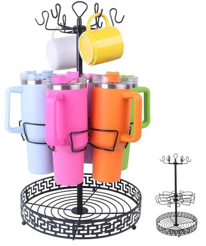 Wotendy Water Bottle Organizer for Stanley 40 oz Tumbler, 360° Rotatable Stanley Cup Organizer Holder, Tumbler Organizer for Kitchen,Fridge,Cabinet Organization and Storage, Three Layers