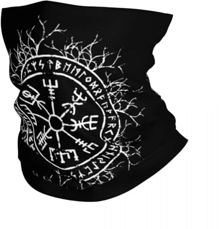 TQWSVUM Viking Vegvisir 3D Gedrucktes Bandana - Nordische Mythologie Grafik Halsmanschette Stretch Gesichtsabdeckung - Multi Kopfbedeckung Atmungsaktiv Angeln Wandern Laufen Radfahren Für Männer