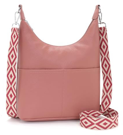 SOGYECS Borsa Donna Rosa Tracolla Borsetta Ragazza Borsette Donna, Pelle Vegana, Compartimenti Multipli, Tracolla Convertibile, 40 x 31 x 11 cm