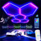 wgzixezn Hexagon Led Lights RGB Garage Hexagon Led Lights Garage,Linkable Plug-in Ceiling Light for Gym Bar Gaming Room,RGB,5 HEX