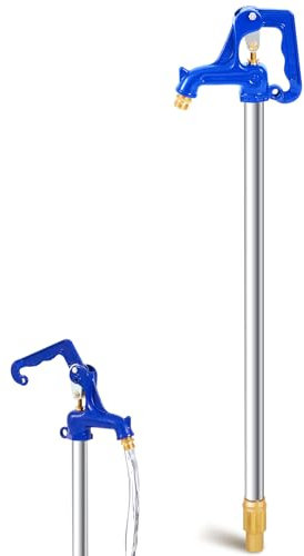 MorningRo 1 m frostsicherer Hof-Hydrant, Outdoor-Wasserhahn, frostsicher, Wasserhydrant, 1,9 cm Rohranschluss, Gesamtlänge 1 m, 30,5 cm Grabtiefe, für Hof, Garten, Bauernhof, Weidebewässerung und