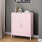skølm Kommode Atria rosa, Sideboard für Wohnzimmer, Metall Kommode mit Doppeltür, Metallschrank, Mehrzweckschrank Größe 100x80x38 cm
