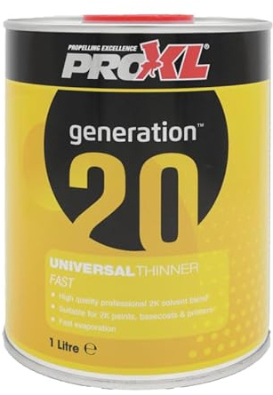 PROXL Generation 20 Universal 2k Thinner - 1 Litre | Solvent Blend for Thinning Polyester Basecoats, Pearlescent & Candy Base Paints, 2K Paints & Lacquers | Clear Formulation So Base Colour Can Show