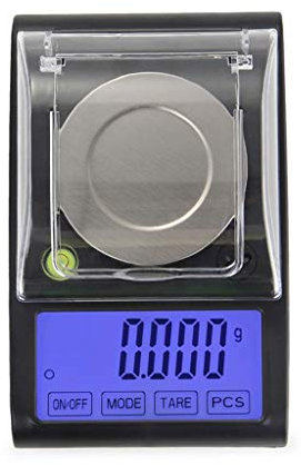 MOKLYF Bilancia Digitale per Gioielli ad Alta precisione da 0,001 g, Bilancia Elettronica per Piattaforma in Oro, Funzione Tara e PCS, Bilancia da Cucina(50g/0,001+Potenza