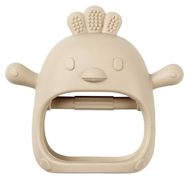 Nattou Handschuh-Beißring aus Silikon, BPA-frei, Ca. 11,5 cm, Silicone, Tonfarben