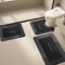 Tapis Antidérapant Noir Gris Tapis de Bain Diatomite Absorbant Douche Séchage Rapide Tapis de Toilette WC Contour pour Salle de Bain Comptoir de Cuisine 3 Pièces