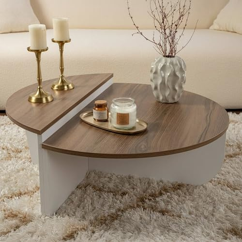 Dmora Couchtisch Feglino 90x60x35 cm Braun mit Ablage