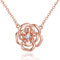 Tusuzik Collana Donna Argento 925 con Rosa Collana Placcata Oro Rosa Zirconia Cubica Pendente Gioielli Donna Idee Regalo Compleanno San Valentino Festa Mamma per Lei Mamma Nonna