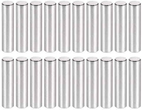 KYUEPONG Perno di Fissaggio, perni di Fissaggio, 20 Pezzi di pioli in Acciaio Inossidabile for Ripiani, Tono Argento, Diametro 8 mm, Elementi di Fissaggio cilindrici for Ripiani.(Length 25mm)