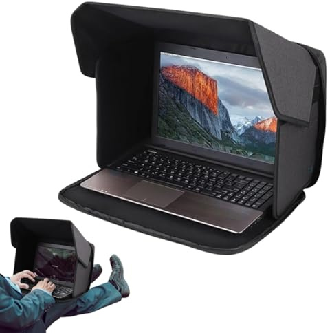 MWZBTG Tentes pour ordinateur portable 12/13/14 pouces, protection solaire, protection solaire, brise-vue pliable réglable, couverture d'ordinateur pour extérieur, jardin, bureau, pique-nique