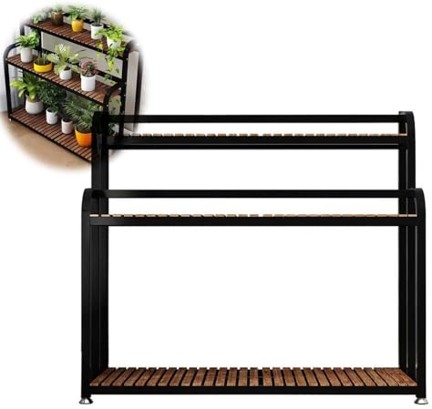 ZHANGshouf Support à Plantes en métal pour intérieur et extérieur, 3 Niveaux, avec Grande échelle, pour Balcon et terrasse, Hauteur 100 cm