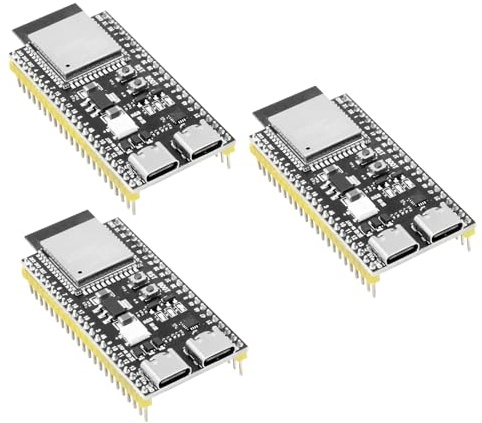 RUIZHI 3 Stück für ESP32 S3 ESP32-S3 DevKitC-1-N16R8 Entwicklungsboard mit Dual-Typ-C-Schnittstelle und 2,4-GHz WLAN Bluetooth 5.0 Gelötet kompatibel mit Arduino