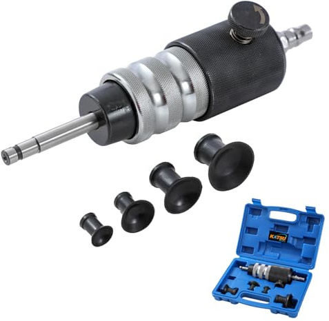 KATSU Tools Amoladora de válvula de culata de motor, herramienta de pulido de válvula neumática de reparación automática con 4 ventosas de goma, modelo 450314