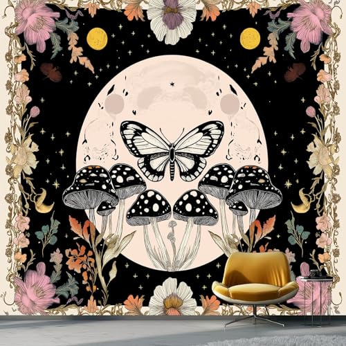 Fototapete Jugendstil Insekten Flora - 250 x 175 cm Tapete Fototapeten Schlafzimmer Wohnzimmer Wanddeko, Schwarz Vlies Tapeten Wandtapete für Büro Flur Wandbild Wand Deko