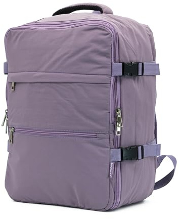 VOYAN Mochila Viaje Cabina Avión 40x20x25, Mochila Cabina para Ryanair 40x30x20, Equipaje de Mano 40x20x25 Bolsa de Viaje 20L con orificio de carga y bolsillo para Portatil, TRN Lila