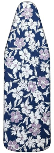 LEEWEITAS Bügelbrettbezug 150x55cm, Breiter Bügelbrettbezug mit dickem Filzpolster, Kordelzug, Klettverschlüssen, Blumen- und Schmetterlingsdruck (Schöne Blumen, 150x55cm)