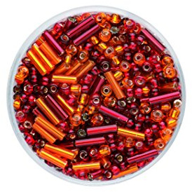 GLOREX Rocailles Plus Stifte Mix 6 mm,17 g, Glas, Mehrfarbig, 4.3 x 4.3 x 1.7 cm, 1 Einheiten