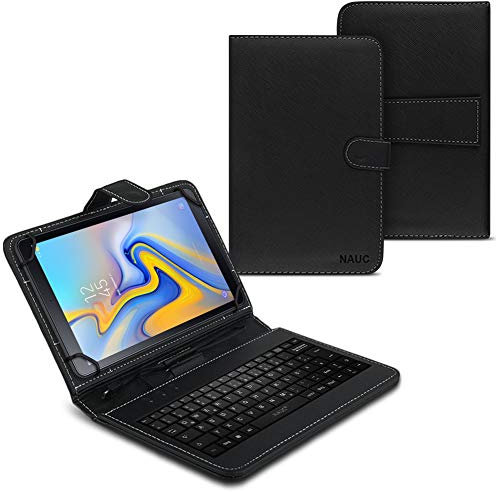 NAUC Hülle Tasche Keyboard Case für Samsung Galaxy Tab A 10.5 Zoll Tastatur QWERTZ Standfunktion Micro USB