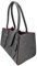 Tebewo Handtasche,Shopping-Bag aus Filz, verschließbare Einkaufs-Tasche mit Henkel, Einkaufskorb, faltbare, vielseitige Tragetasche (Dunkelgrau/Magenta)