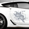 INDIGOS UG Aufkleber - 2er Set Autoaufkleber Hibiskusblüten je 50cm x 60cm Silber - Tuning Carystyling Heckscheibe Auto