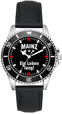 KIESENBERG Herrenuhr Armbanduhr Mainz Geschenk Fußball Sport Fan Artikel Analog Quartz Lederarmband Uhr L-2342