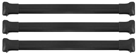 Barres de Toit transversales Compatible avec Opel Vivaro 2014-2024 Aluminium Noir 3Pcs
