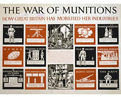 Artery8 World War Munitions Mobilised Industry Large Wall Art Poster Print Thick Paper 18X24 Inch Welt Krieg Industrie Wand Poster drucken